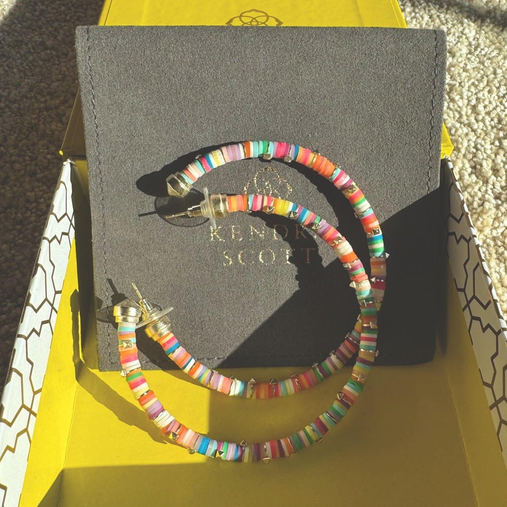 Kendra Scott Large Colorful Neon Beaded Hoops